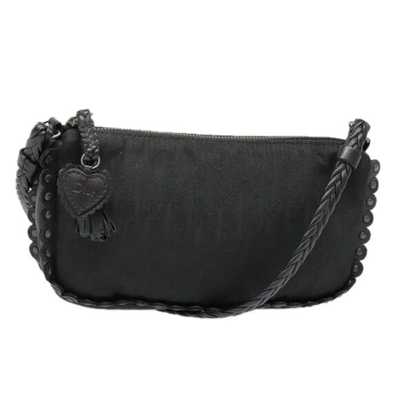 DIOR Trotter Canvas Shoulder Bag Silver Black - Picture 1 of 16